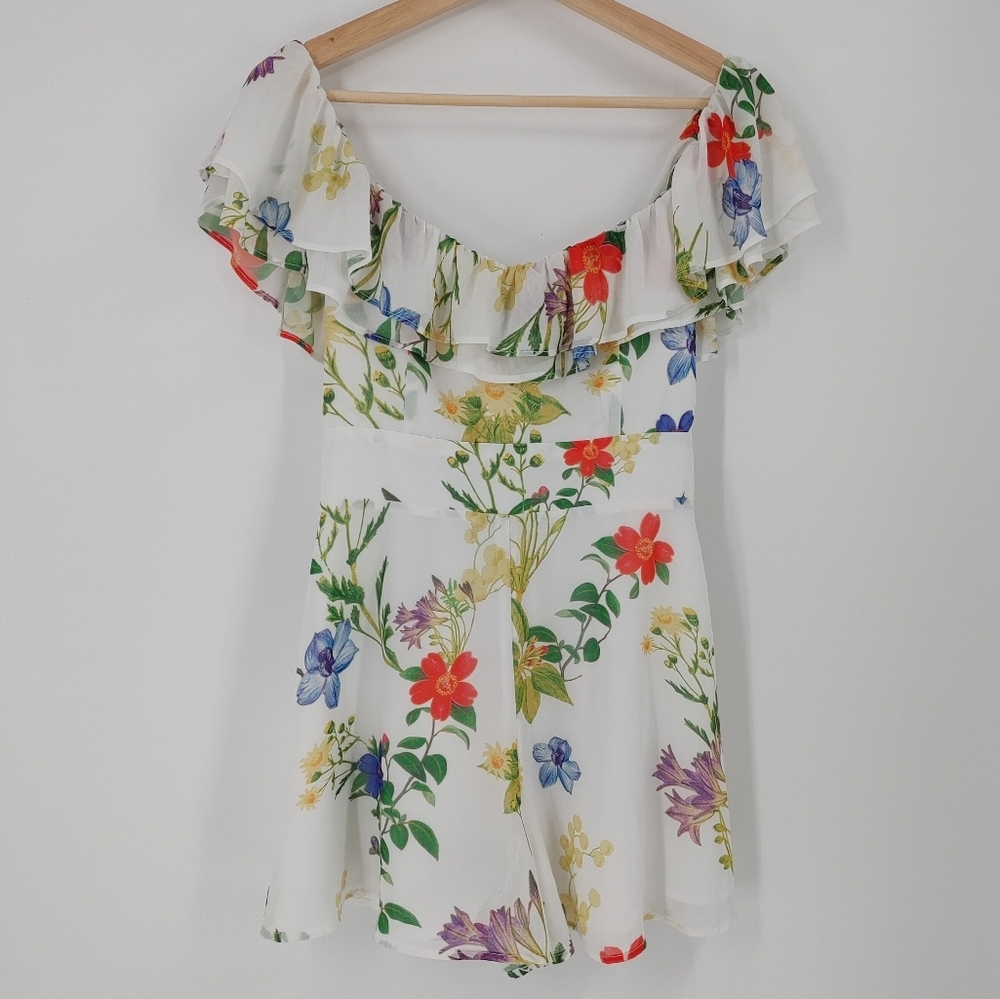 Dynamite Floral Printed Ruffle Romper